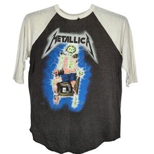 Vintage 1985 Metallica Metal Up Your Ass Band Raglan Cut Tour T Shirt